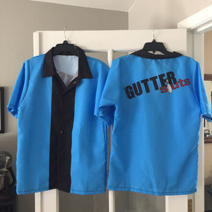 Blue and Black Bowling Shirts with Logo - Unisex